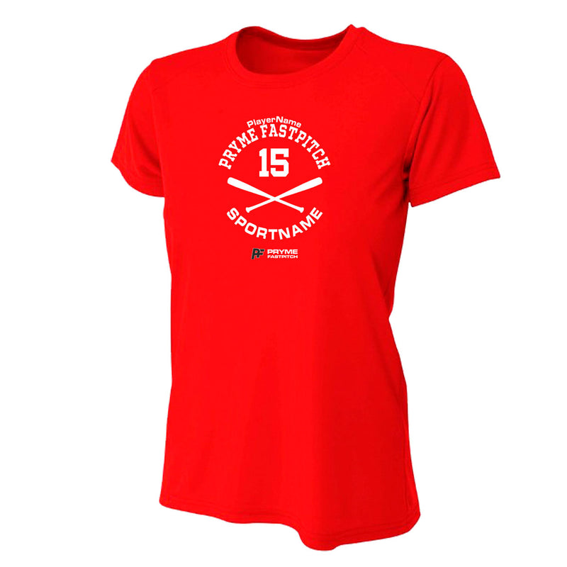 Women's Tight Fit Performance T-Shirt - Scarlet - Sport Circle