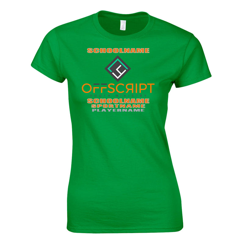 Women's Semi-Fitted Classic T-Shirt  - Irish Green - Logo Text Drop