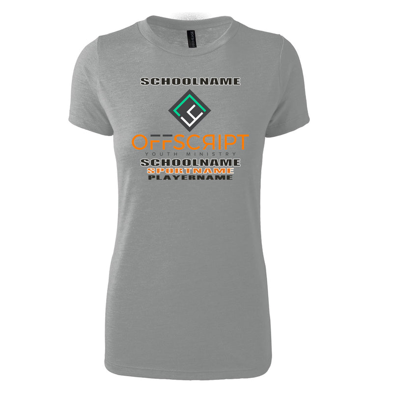 Women's Triblend T-Shirt - Grey Heather - Logo Text Drop