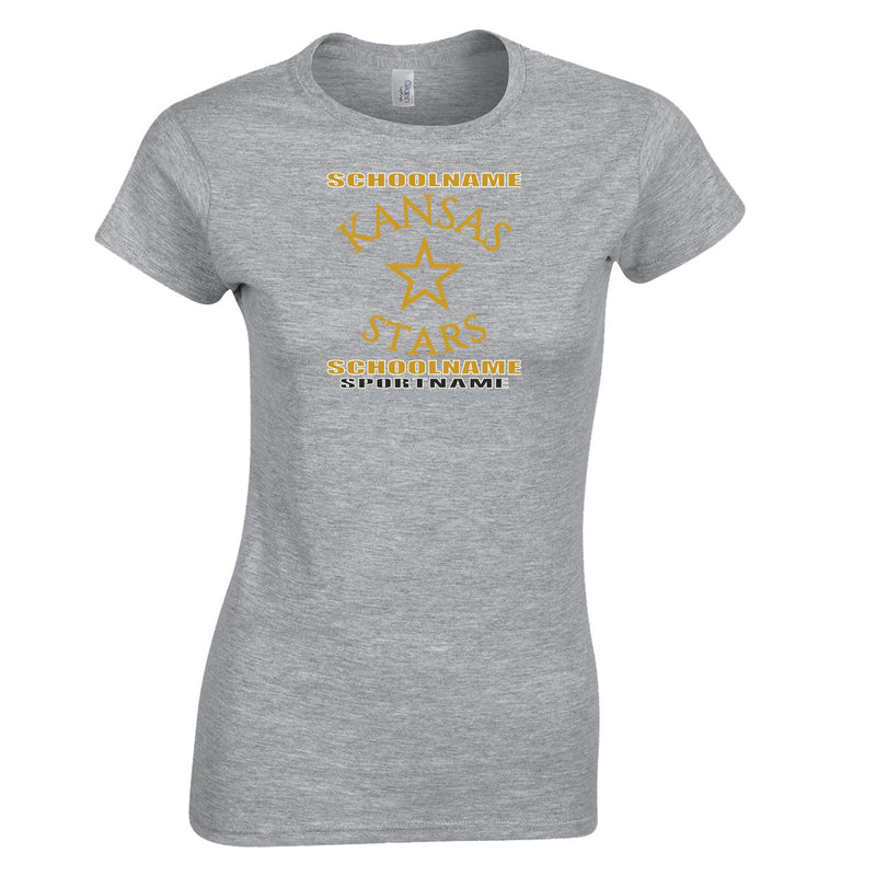 Women's Semi-Fitted Classic T-Shirt  - Sport Grey - Logo Text Drop