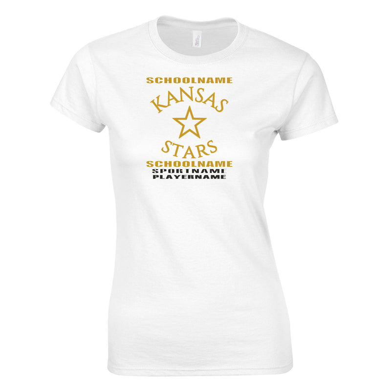 Women's Semi-Fitted Classic T-Shirt  - White - Logo Text Drop