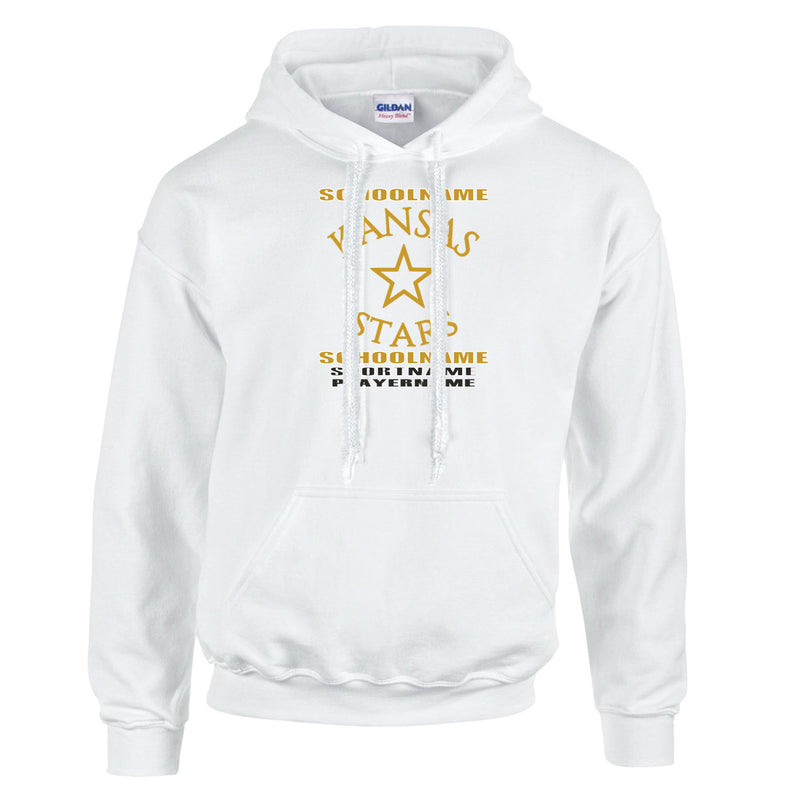 Fleece Hoodie - White - Logo Text Drop