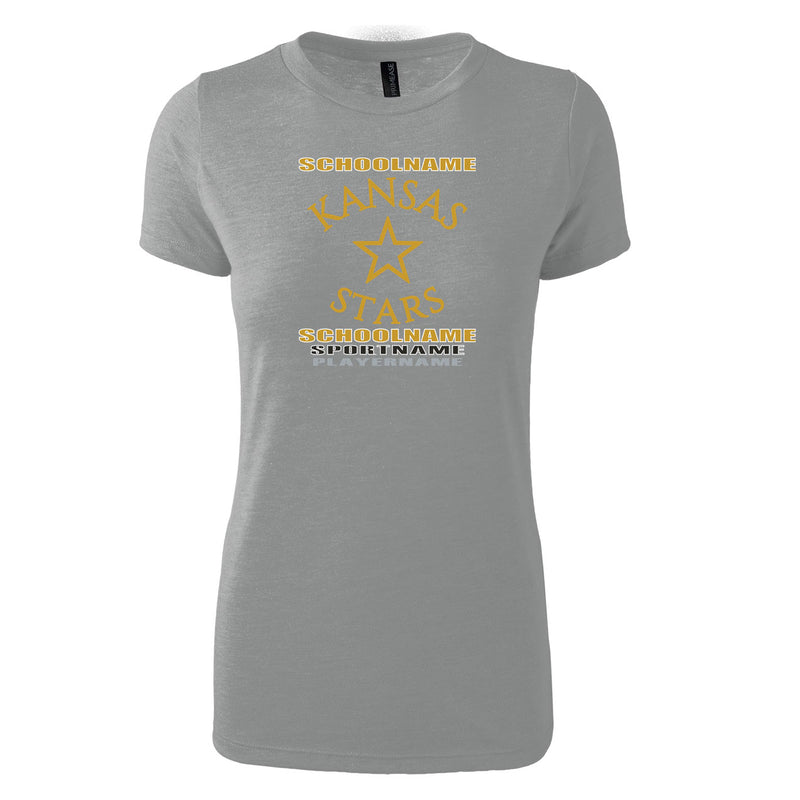 Women's Triblend T-Shirt - Grey Heather - Logo Text Drop