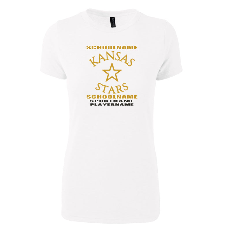 Women's Triblend T-Shirt - White - Logo Text Drop