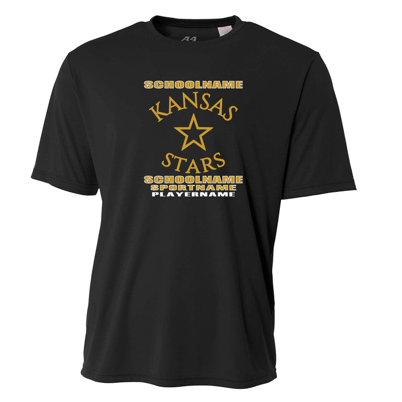 Youth Performance T-Shirt - Black - Logo Text Drop