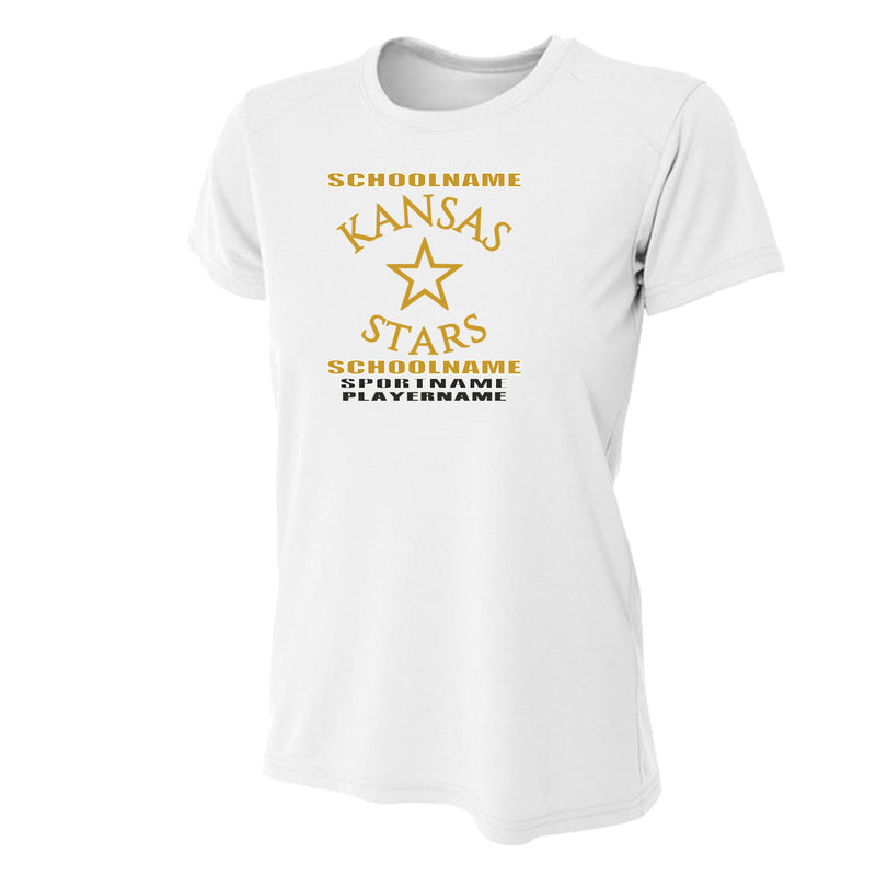 Women's Performance T-Shirt - White - Logo Text Drop