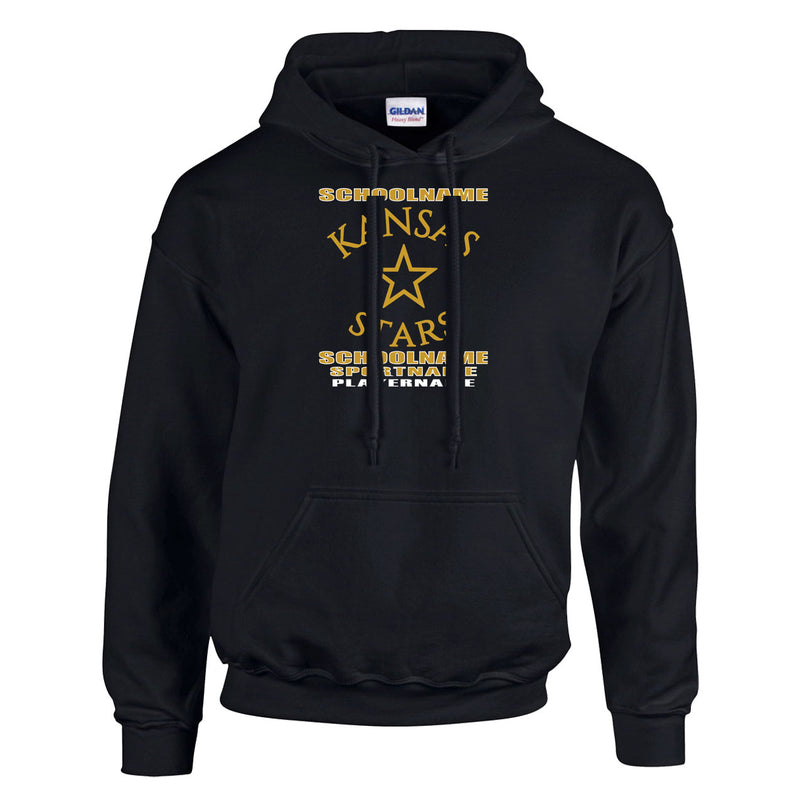 Fleece Hoodie - Black - Logo Text Drop