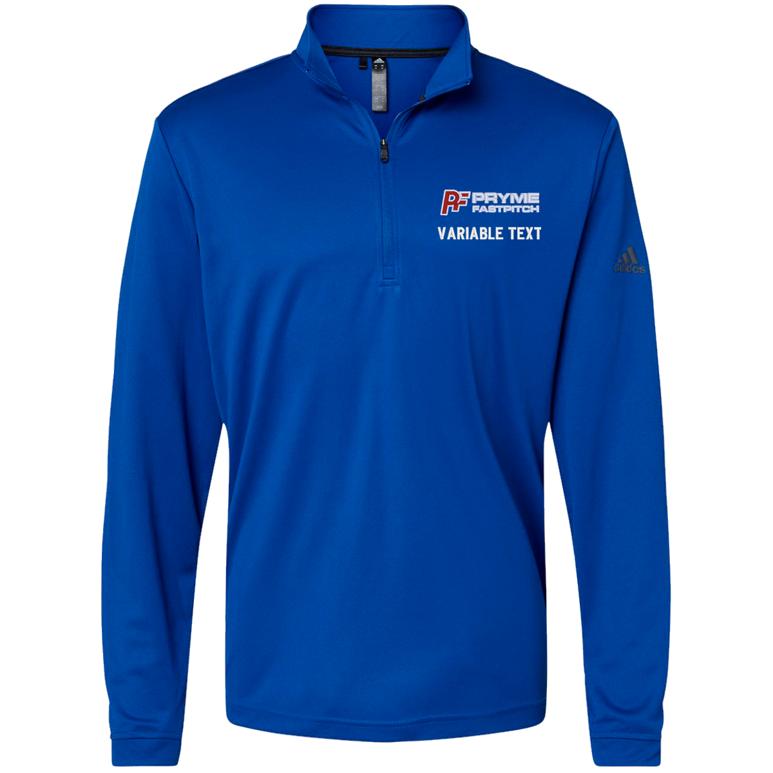 Adidas-Lightweight Quarter-Zip Pullover - Collegiate Royal - Embroidery Text Drop