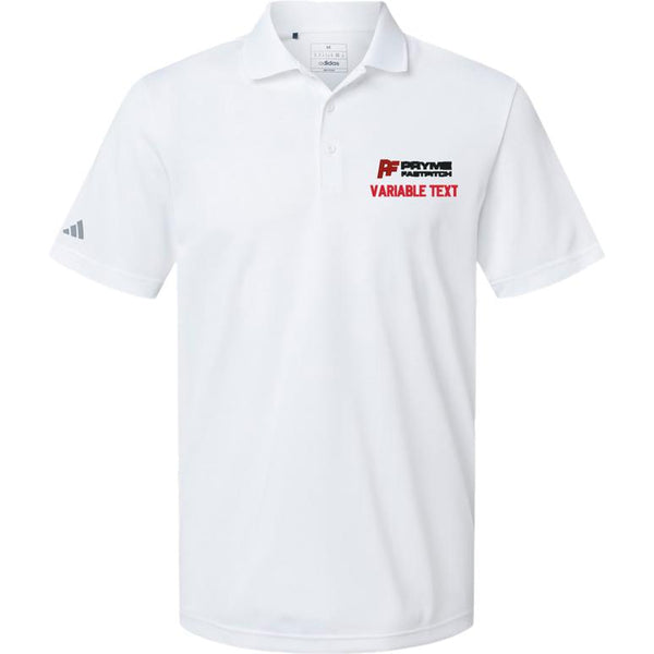Adidas Sport Polo Men's - White - Embroidery Text Drop
