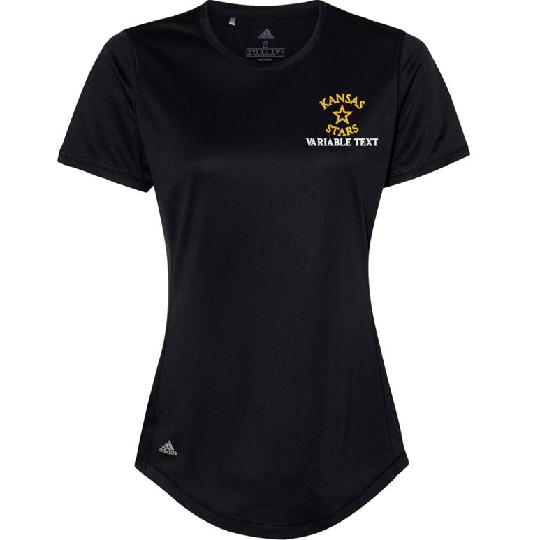 Adidas Women's Sport T-Shirt - Black - Embroidery Text Drop