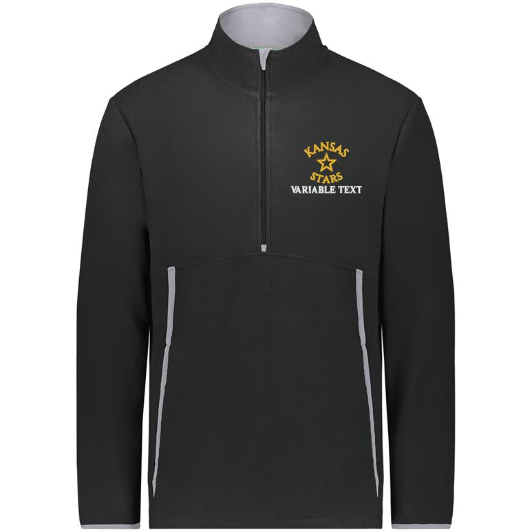 Augusta Chill Fleece 2.0 1/2 Zip Pullover - Black - Embroidery Text Drop