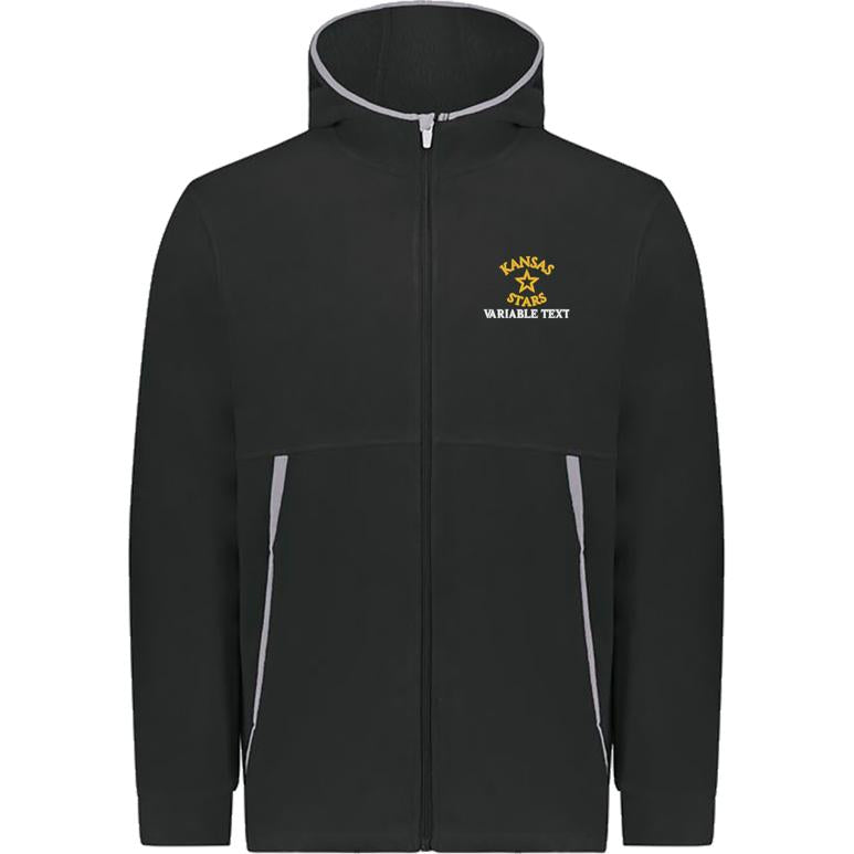 Augusta Chill Fleece 2.0 Full Zip Pullover - Black - Embroidery Text Drop