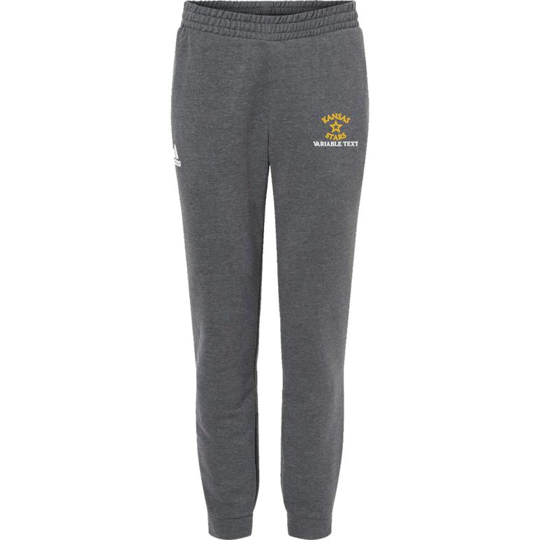Adidas Fleece Joggers - Dark Grey Heather - Embroidery Text Drop