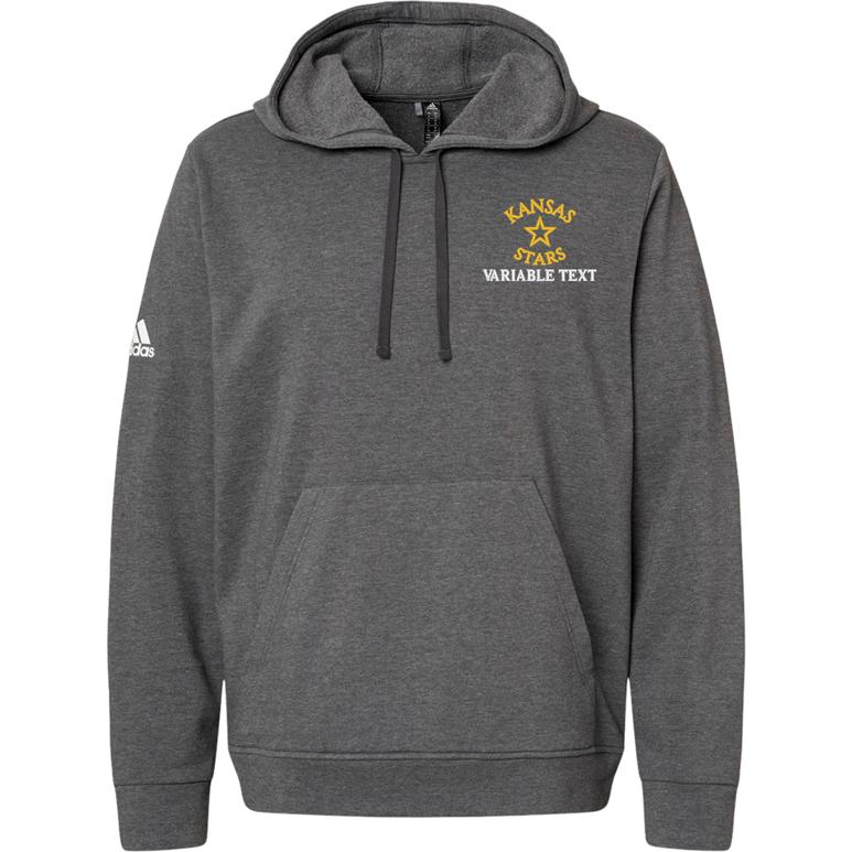 Adidas Hooded Sweatshirt - Dark Grey Heather - Embroidery Text Drop