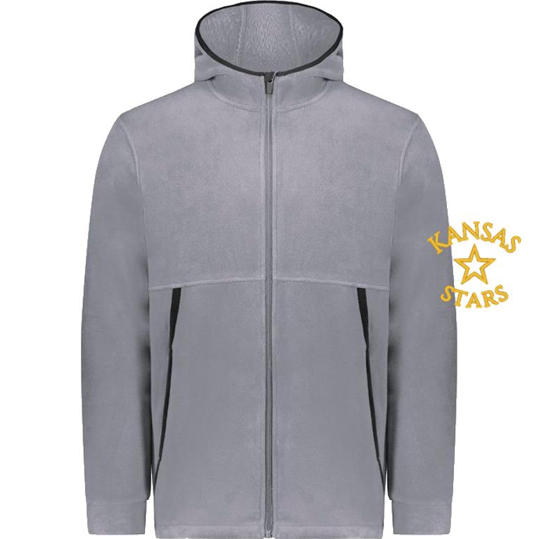 Augusta Chill Fleece 2.0 Full Zip Pullover - Graphite - Embroidery Text Drop