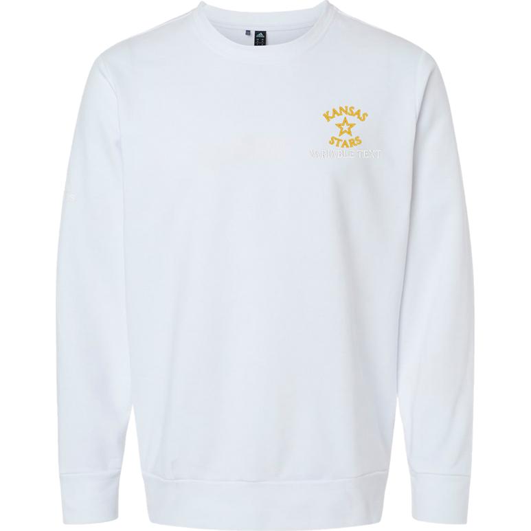 Adidas Fleece Crewneck Sweatshirt - White - Embroidery Text Drop