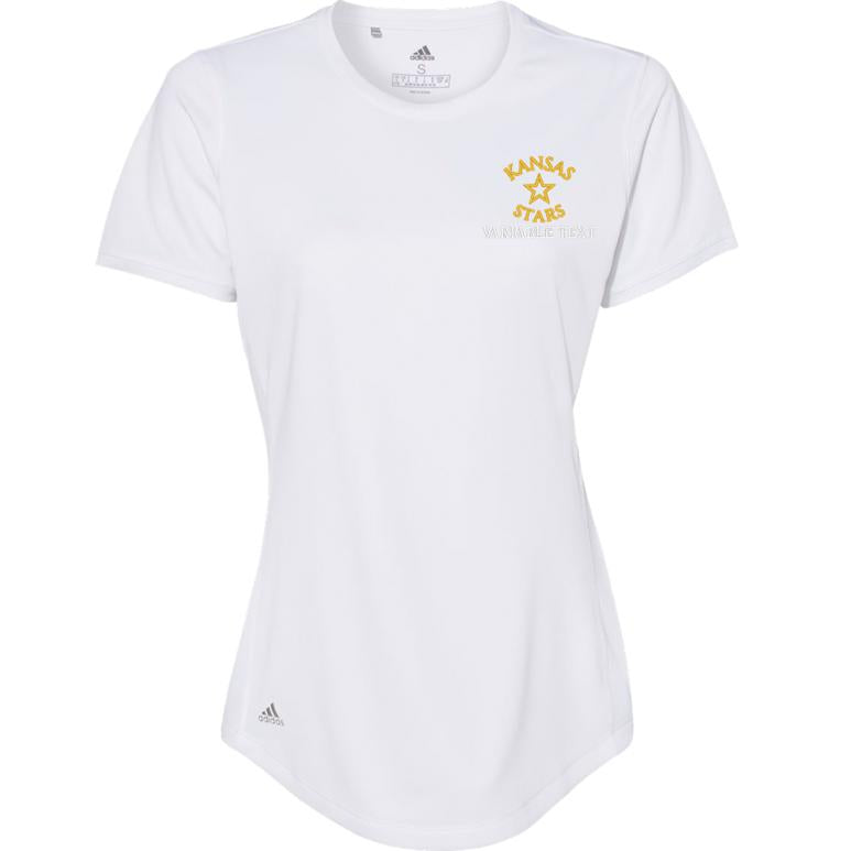 Adidas Women's Sport T-Shirt - White - Embroidery Text Drop