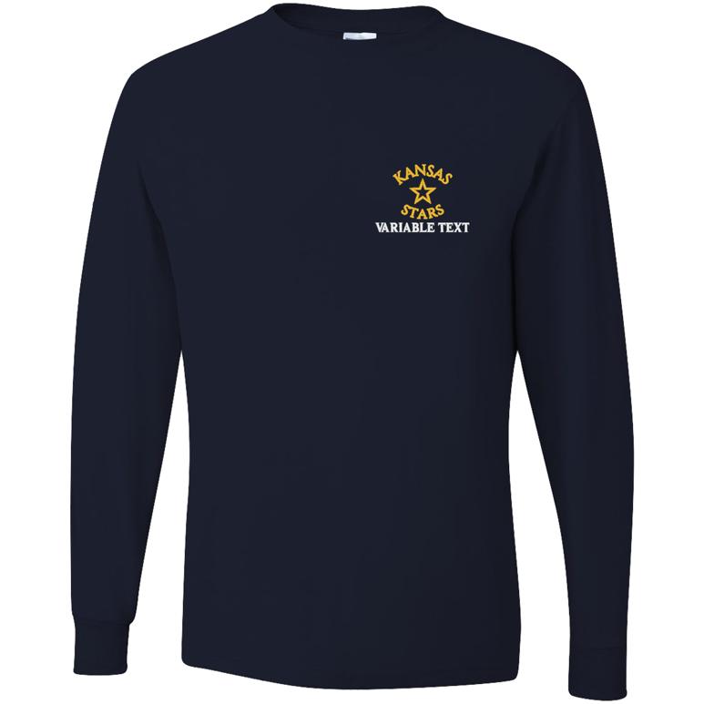 Youth Dri-Power Long Sleeve T-Shirt - Black - Embroidery Text Drop
