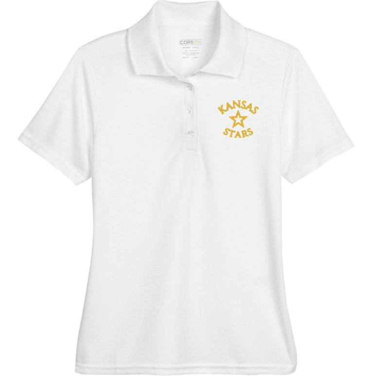 Women's Performance Polo - White - Embroidery Text Drop