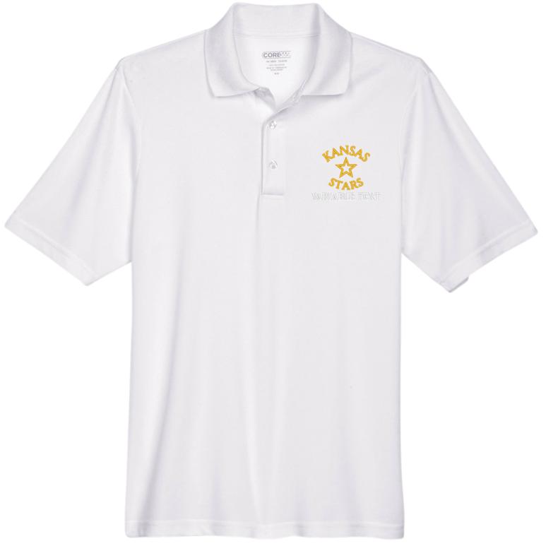 Men's Performance Polo - White - Embroidery Text Drop