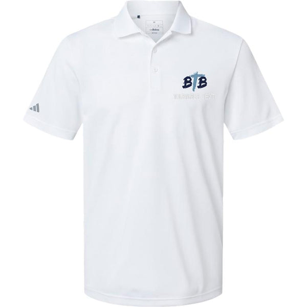 Adidas Sport Polo Men's - White - Embroidery Text Drop