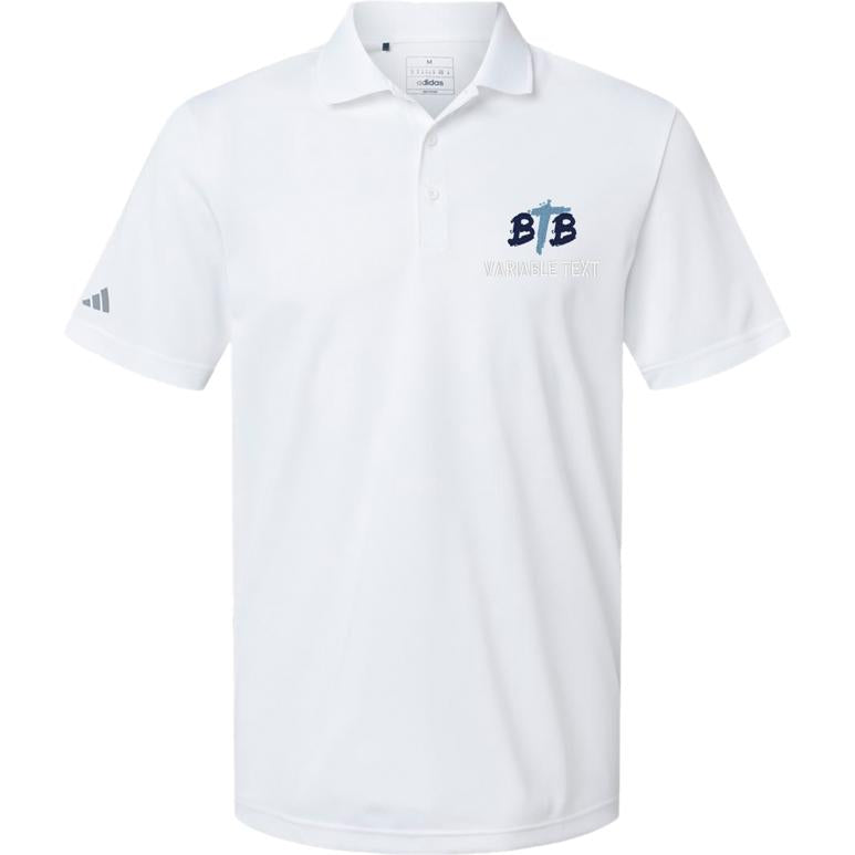 Adidas Sport Polo Men's - White - Embroidery Text Drop