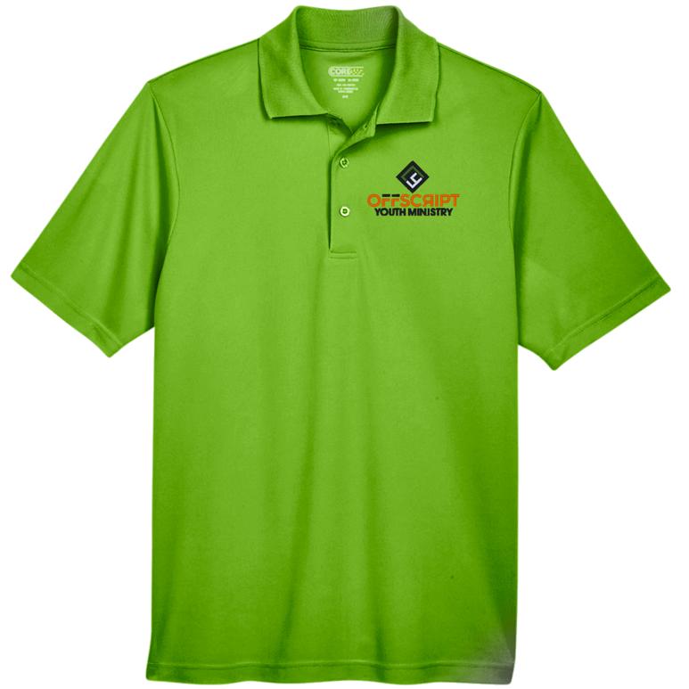Men's Performance Polo - Acid Green - Embroidery Text Drop