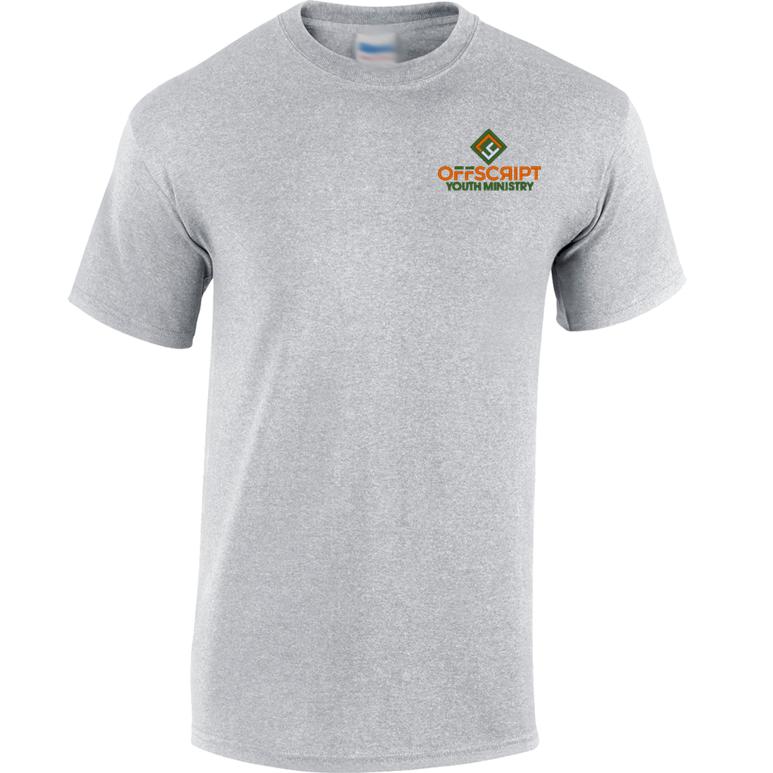 Russell DRI-POWER Tee - Athletic Heather - Embroidery Text Drop