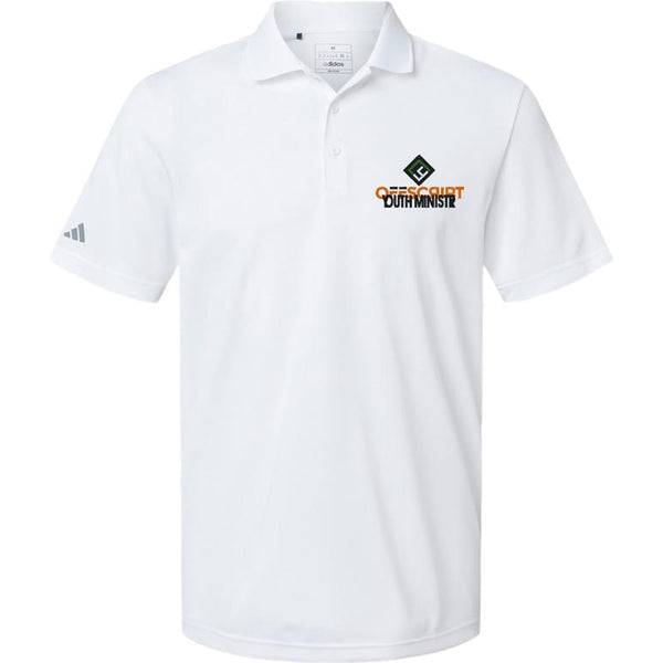 Adidas Sport Polo Men's - White - Embroidery Text Drop