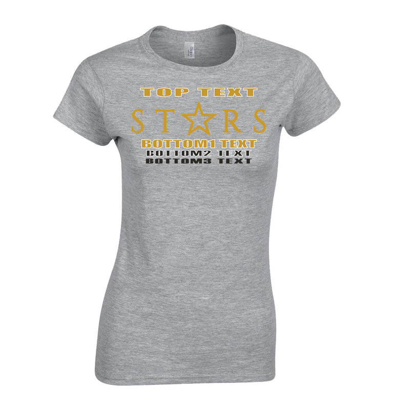 Women's Semi-Fitted Classic T-Shirt  - Sport Grey - Logo Text Drop