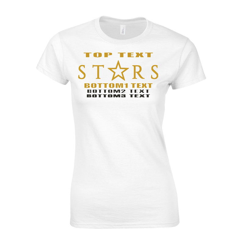Women's Semi-Fitted Classic T-Shirt  - White - Logo Text Drop