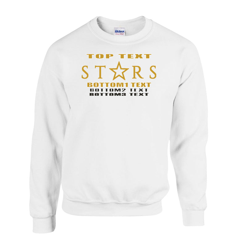 Fleece Crewneck - White - Logo Text Drop