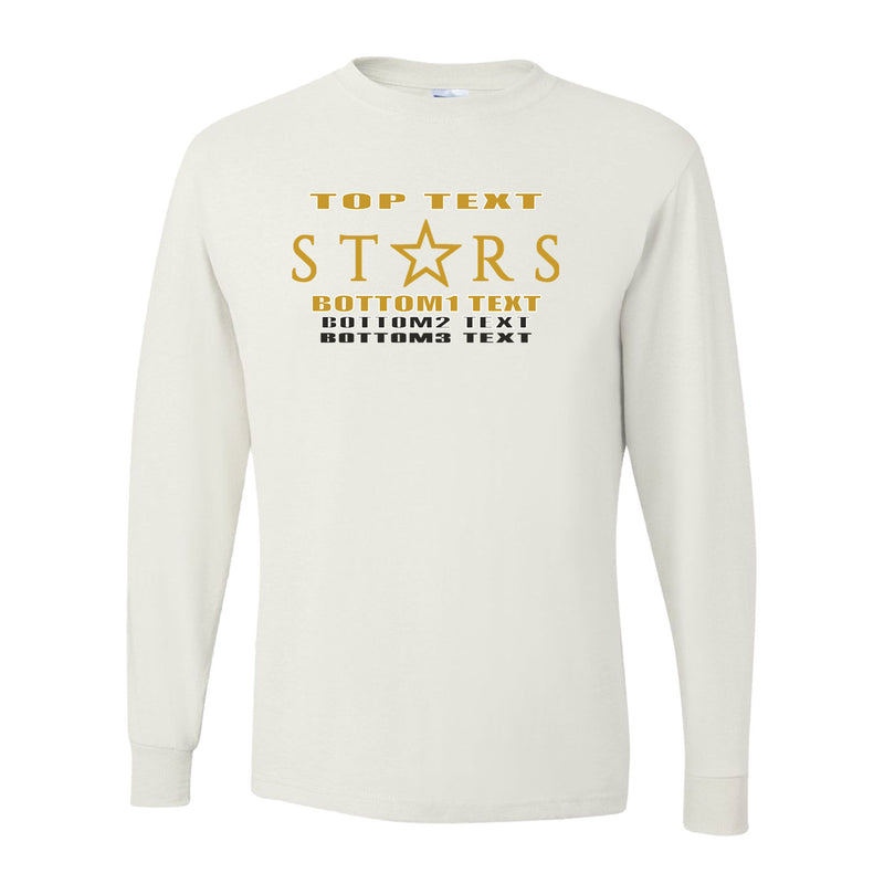 Long Sleeve Performance Shirt - White - Logo Text Drop