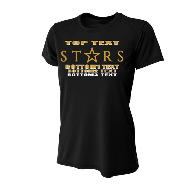 Women's Performance T-Shirt - Black - Logo Text Drop