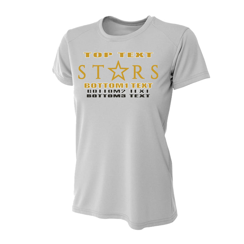 Women's Performance T-Shirt - Silver - Logo Text Drop