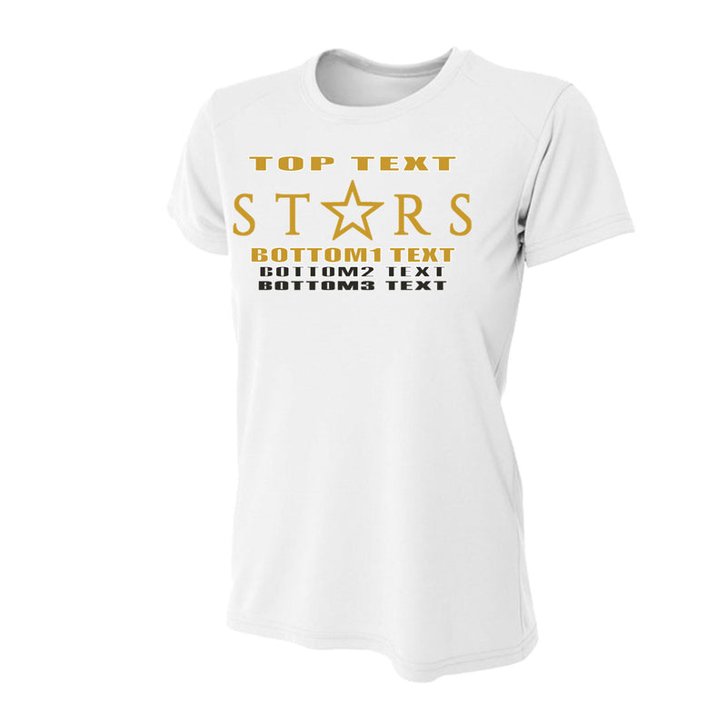 Women's Performance T-Shirt - White - Logo Text Drop