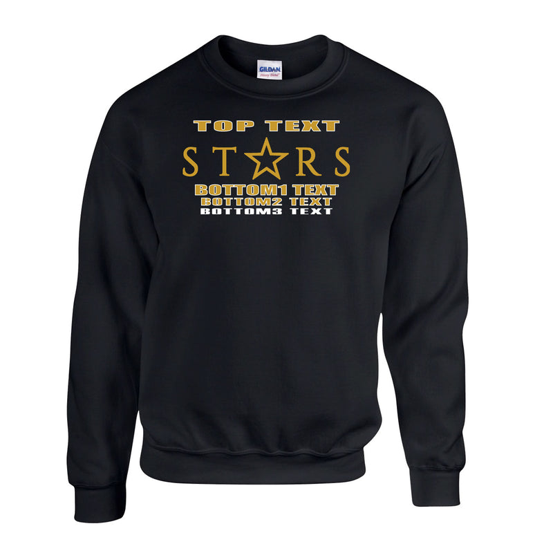 Fleece Crewneck - Black - Logo Text Drop