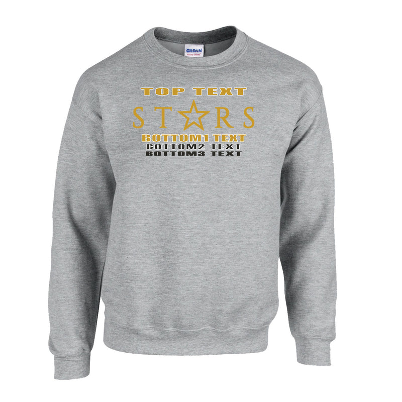 Fleece Crewneck - Sport Grey - Logo Text Drop