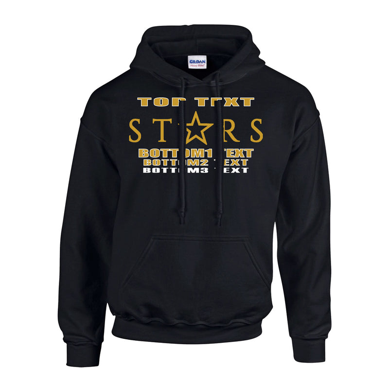 Fleece Hoodie - Black - Logo Text Drop