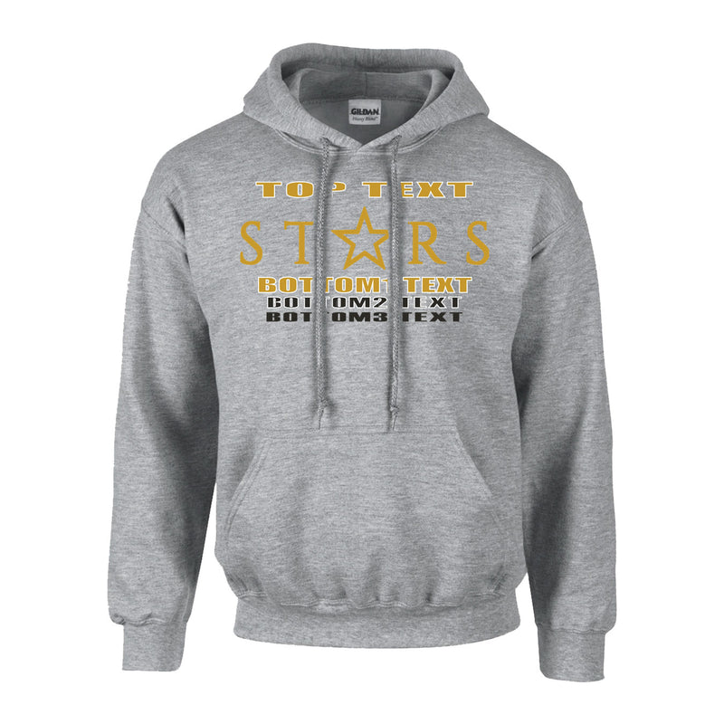 Fleece Hoodie - Sport Grey - Logo Text Drop