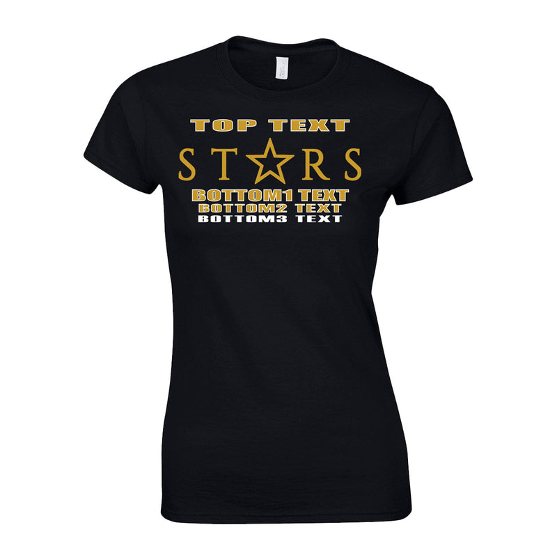 Women's Semi-Fitted Classic T-Shirt  - Black - Logo Text Drop