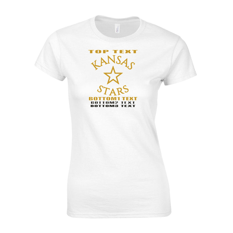 Women's Semi-Fitted Classic T-Shirt  - White - Logo Text Drop