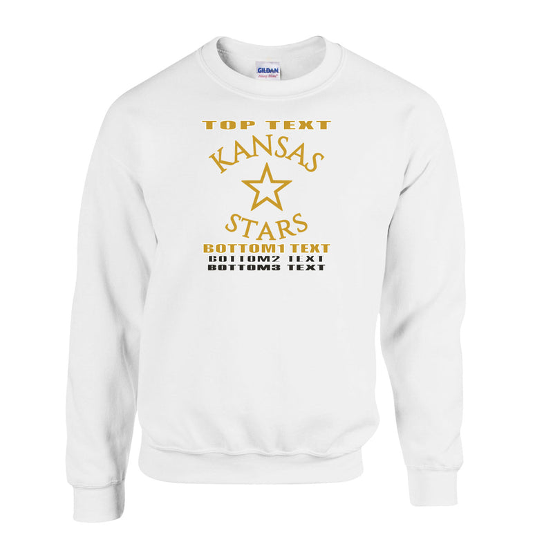 Fleece Crewneck - White - Logo Text Drop
