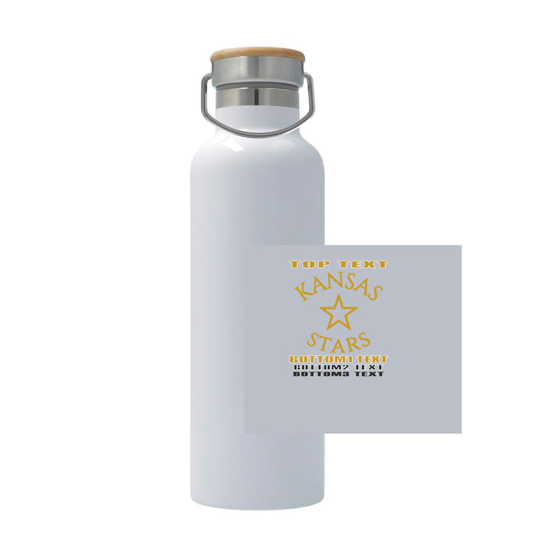 25oz Stainless Steel Thermos - White - Logo Text Drop