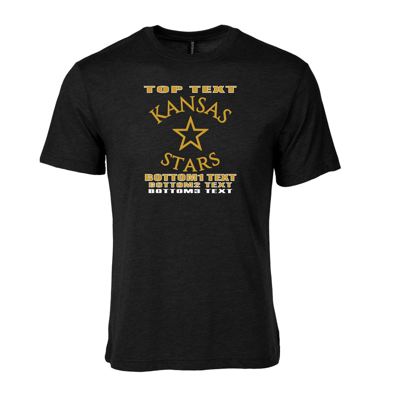 Men's Triblend T-Shirt - Black - Logo Text Drop