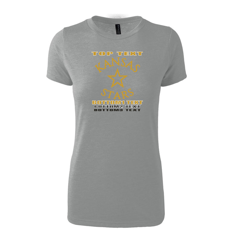 Women's Triblend T-Shirt - Grey Heather - Logo Text Drop