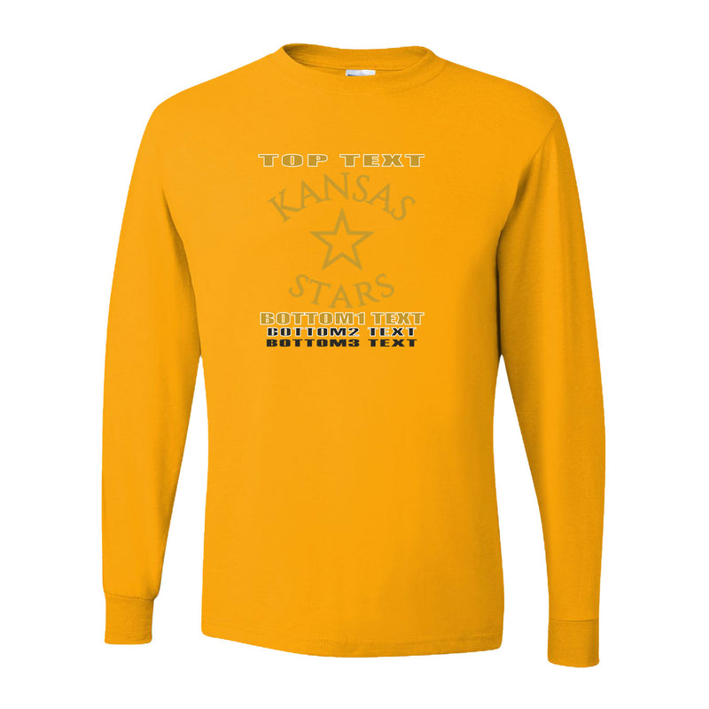 Dri-Power Long Sleeve T-Shirt - Gold - Logo Text Drop