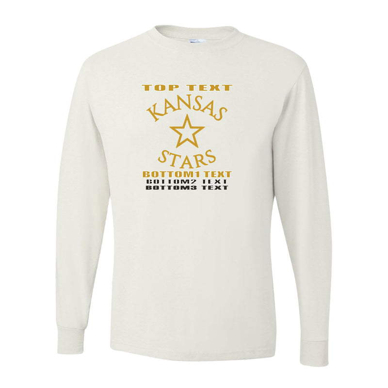 Youth Dri-Power Long Sleeve T-Shirt - White - Logo Text Drop