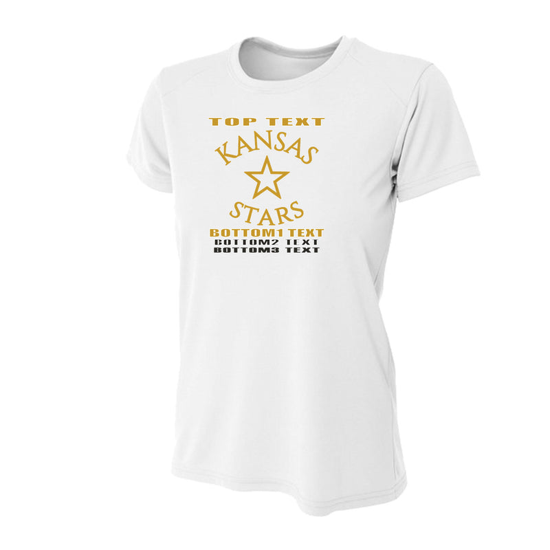 Women's Performance T-Shirt - White - Logo Text Drop