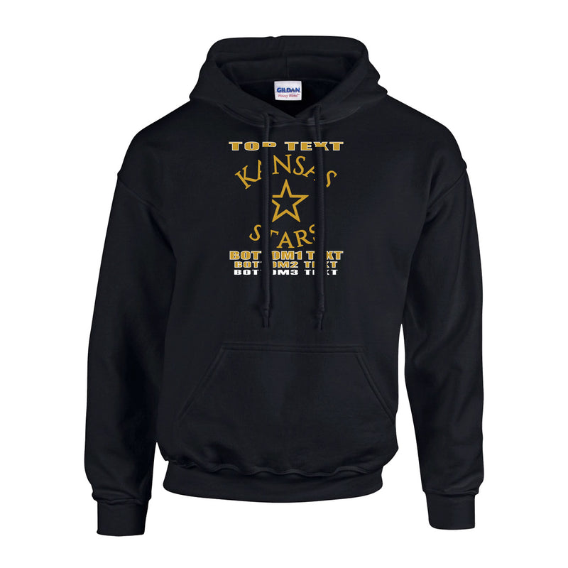 Fleece Hoodie - Black - Logo Text Drop